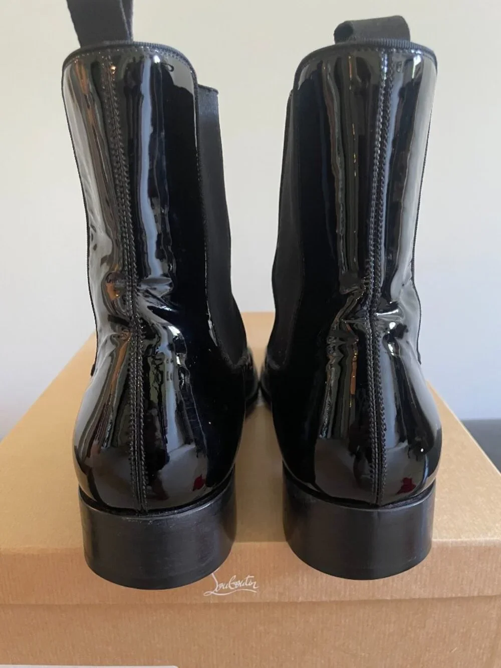 Men's size 7 Black Christian Louboutin Patent Leather Chelsea Boots